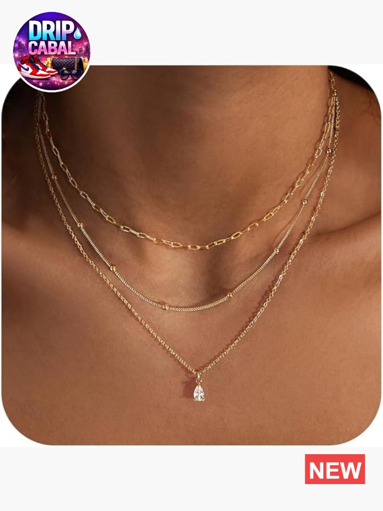 14k Gold Plated Cz Layered Choker Necklace For Women Non Tarnish Hypoallergenic